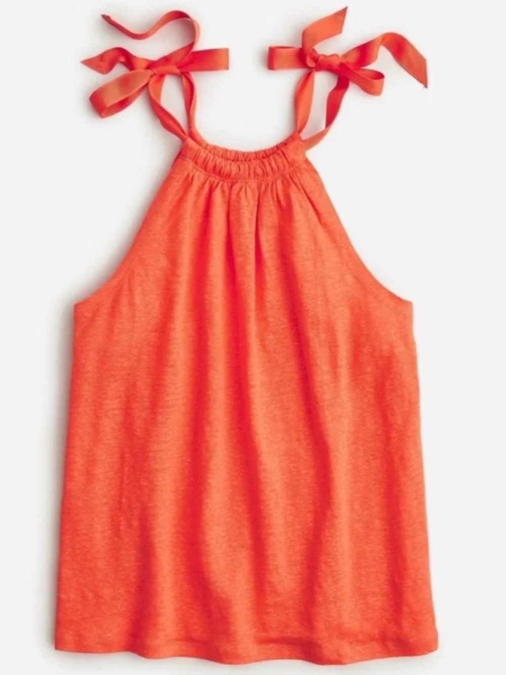 J. Crew orange linen halter tank